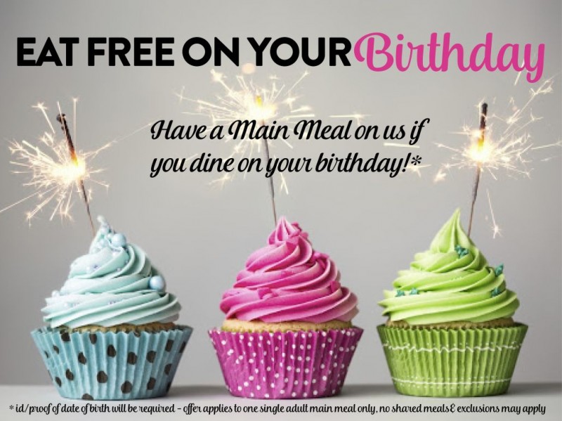 Dine for Free on your Birthday!